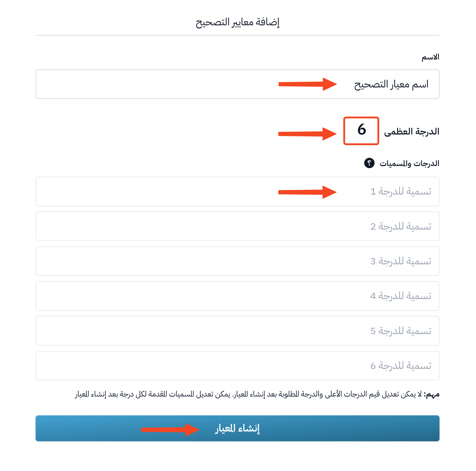 معايير التصحيح في الاختبارات