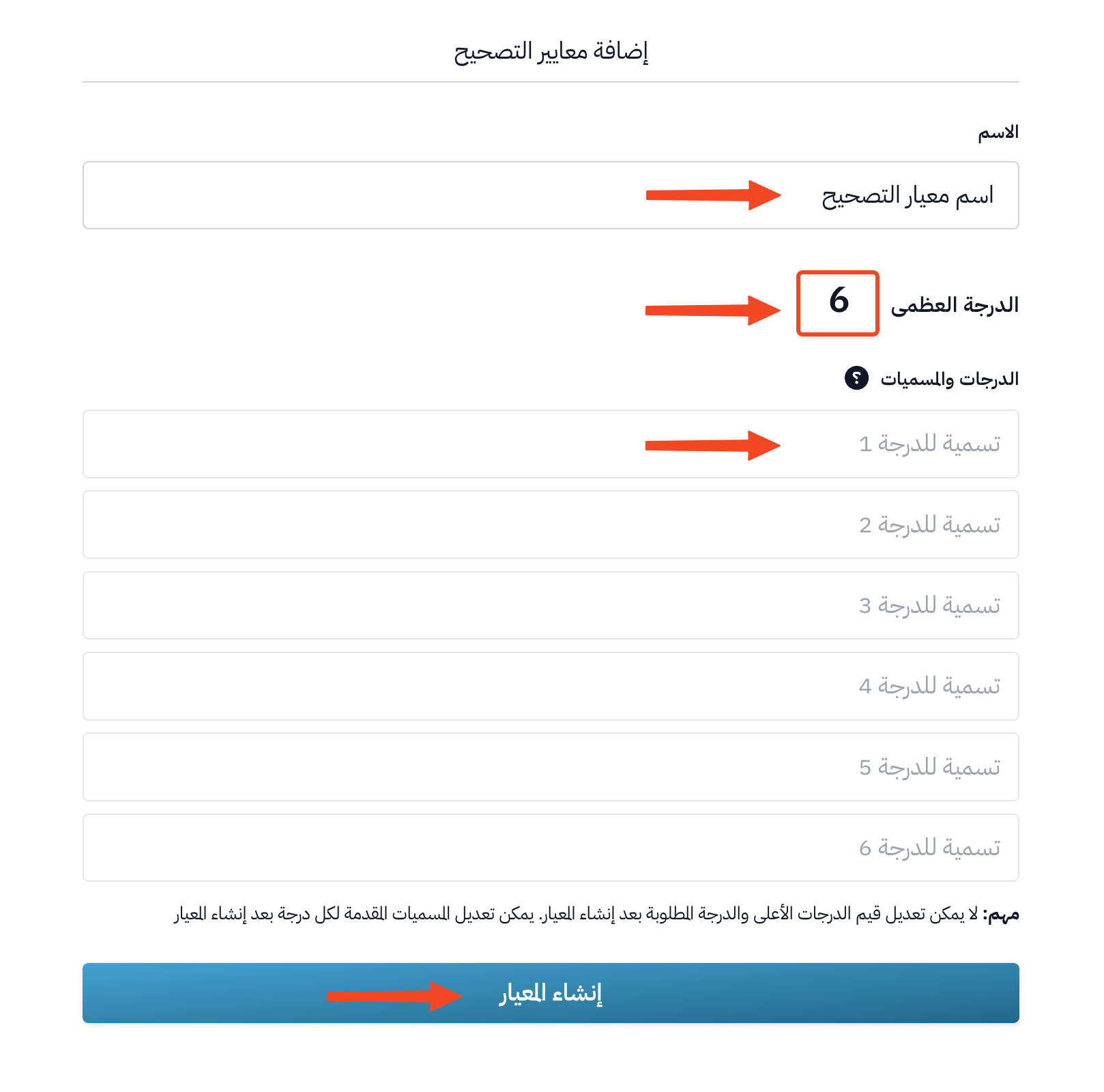 آلية عمل الدرجات في الاختبار